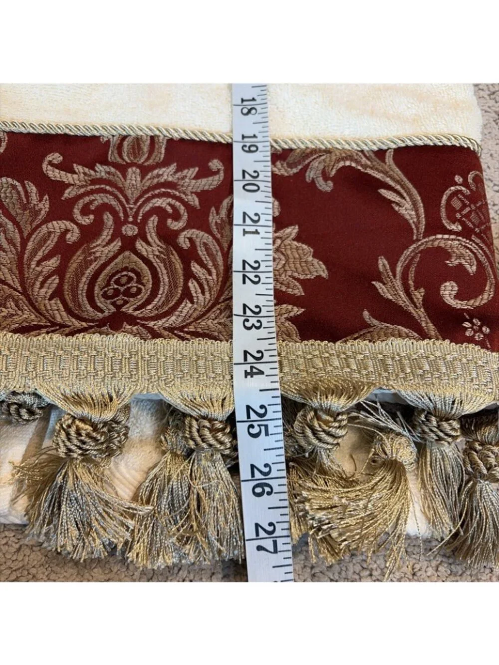 5 VTG Croscill Towels Cambridge Burgundy Fringe Tassels Bath, Hand, Fingertip